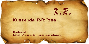 Kuszenda Rózsa névjegykártya