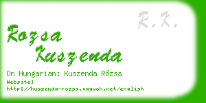 rozsa kuszenda business card